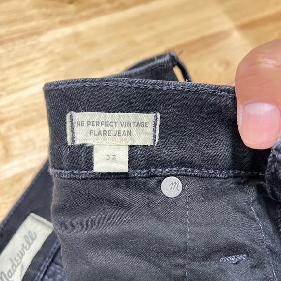Madewell The Perfect Vintage Flare Jean in Sherborn Wash Jeans Women's 32 Black - Picture 8 of 12